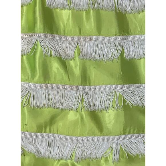 Vintage Flapper Dress Lime Green Fringe Cosplay Costume Halloween Gatsby 1920s - Picture 7 of 10